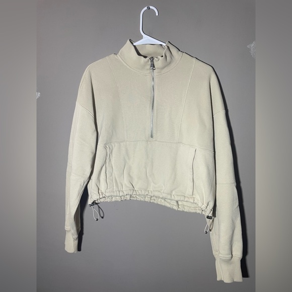 Abercrombie & Fitch Tops - Abercrombie & Fitch Cream Quarter-Zip Pullover Size M